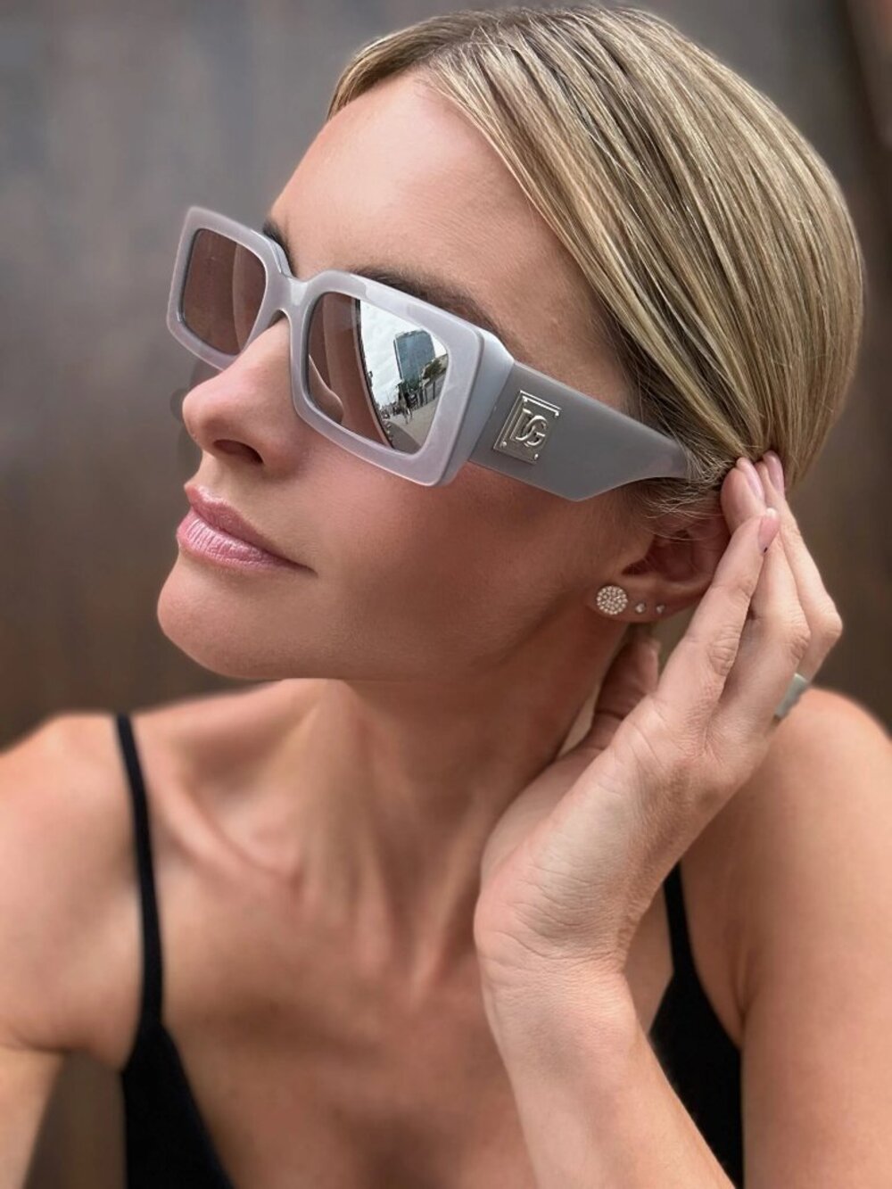 NEW DOLCE&GABBANA WOMEN SILVER SQUARE DG4416 3373/6G SUNGLASSES DG4416 33736G